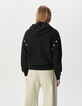 Zwarte hoodie biokatoen maxi-oogjes Dames-4