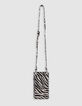 Telefoonhoes 111 ecru canvas zebrapatroon Dames-3