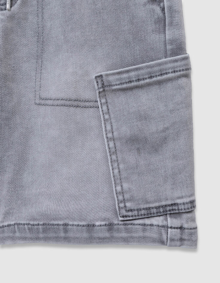 Grey denim Bermuda shorts one pocket battle boy-4