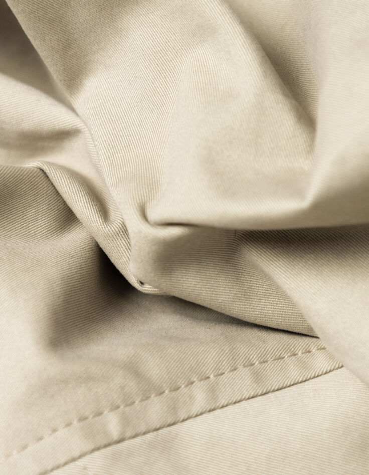 Women's oversized beige jacket with velour details-9