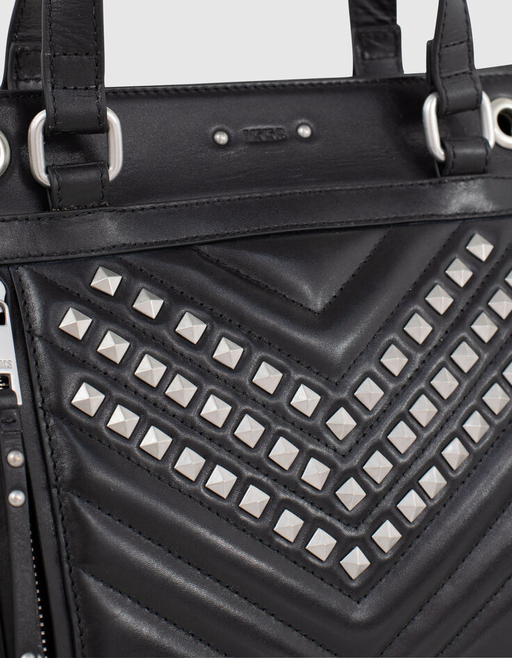 Women’s quilted chevron METALLIC MEDIUM 1440 tote bag-4
