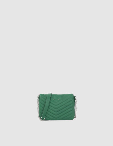 Women’s green leather 1440 Steward shoulder bag - IKKS