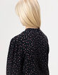 Zwarte blouse print miniroosjes meisjes-3