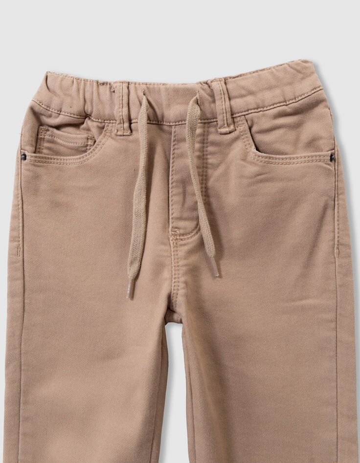 Boys’ beige loose jeans with elasticated waist-2