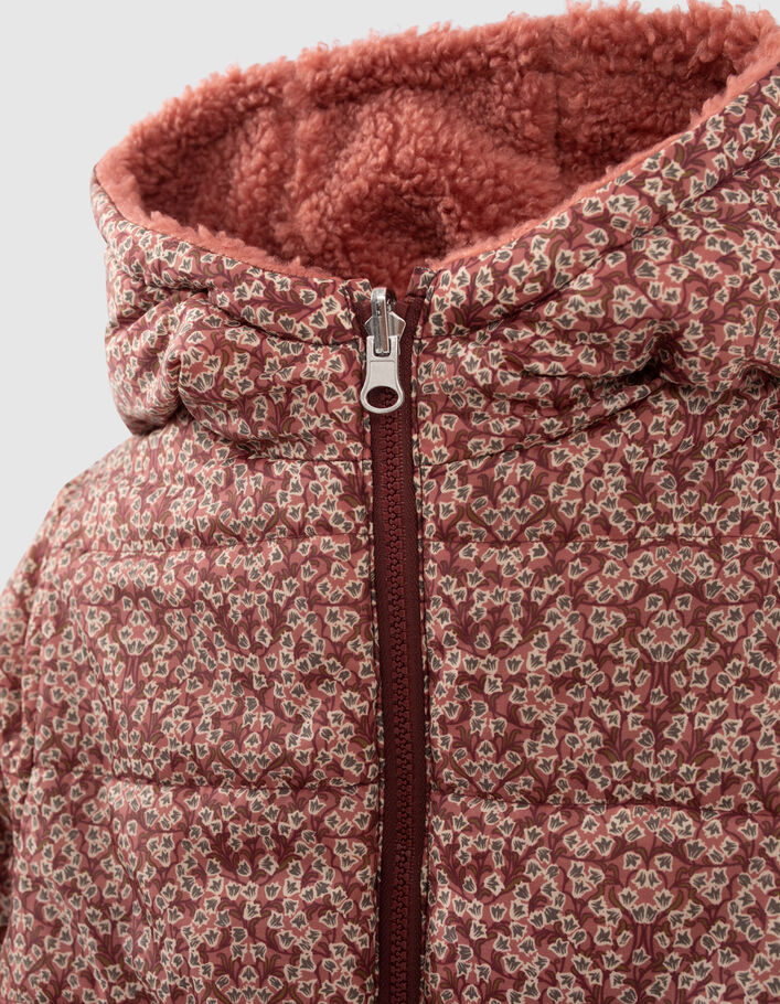 Wende-Mädchenjacke in Rosenholz und aus Sherpafleece-5