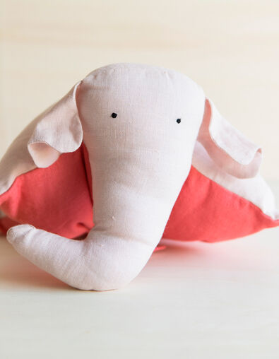 Cojín doudou rosa y naranja lino lavado GABRIELLE PARIS - IKKS