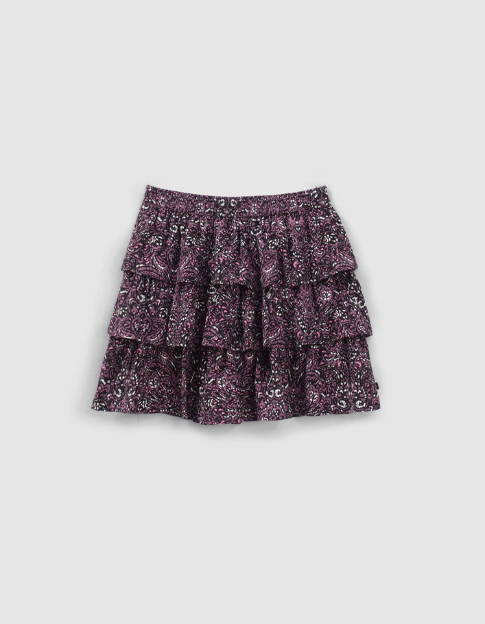 Falda rosa LENZING™ ECOVERO™ con estampado cachemira niña-2