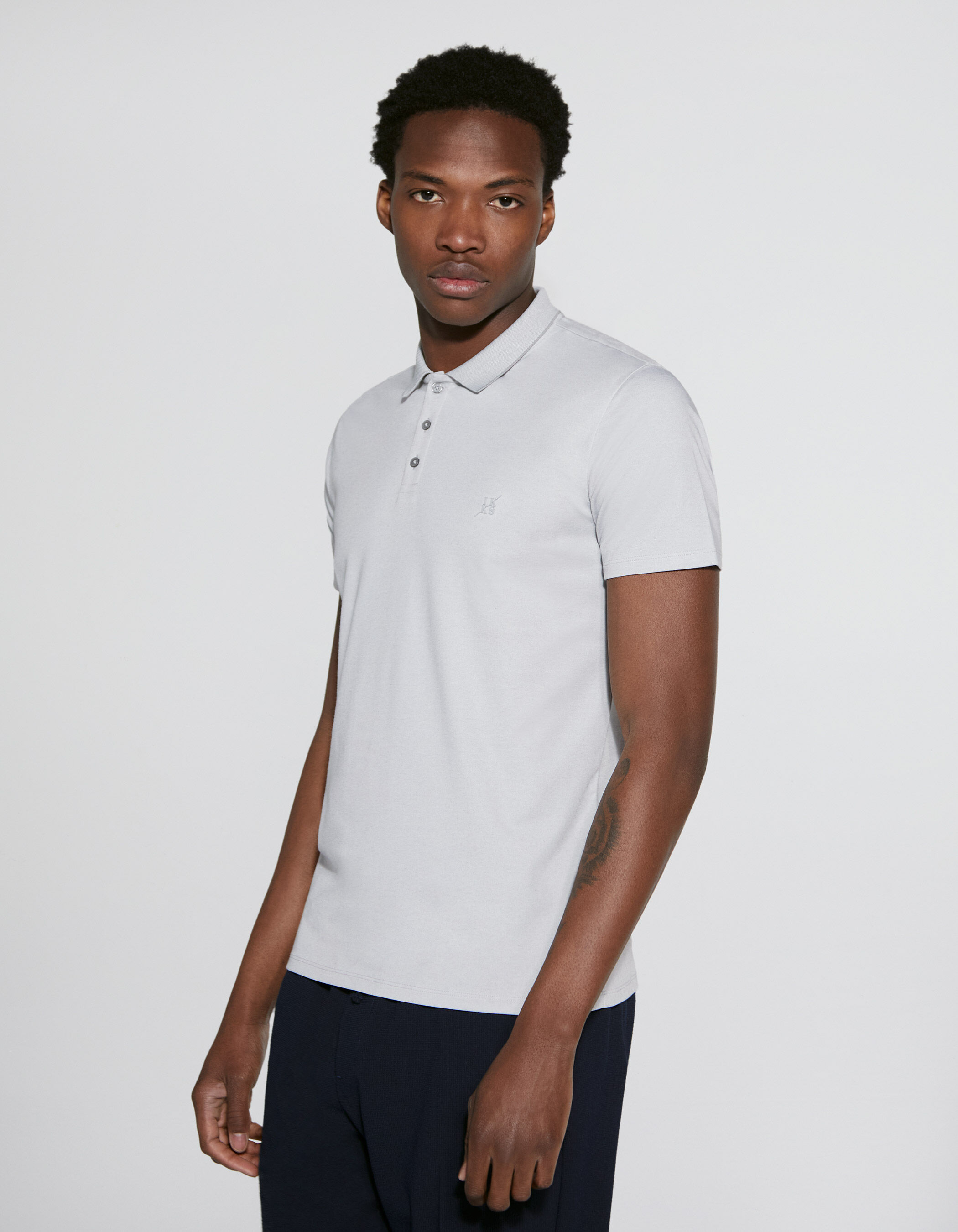 Polo gris m tal Homme