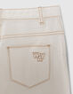 Blaue, weite Upcycling-Mädchenjeans mit Fransen-4