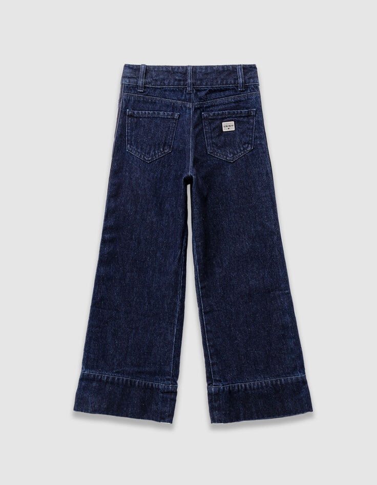 Vaqueros anchos azules franjas anchas laterales niña-6 Vaqueros anchos azules franjas anchas laterales niña-6