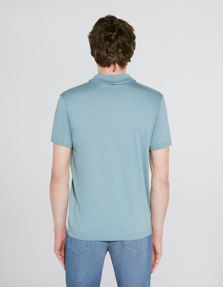 Polo aqua coton modal Homme-2