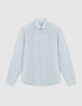 Himmelblaues Herrenhemd im SLIM-Fit, Leinen-6