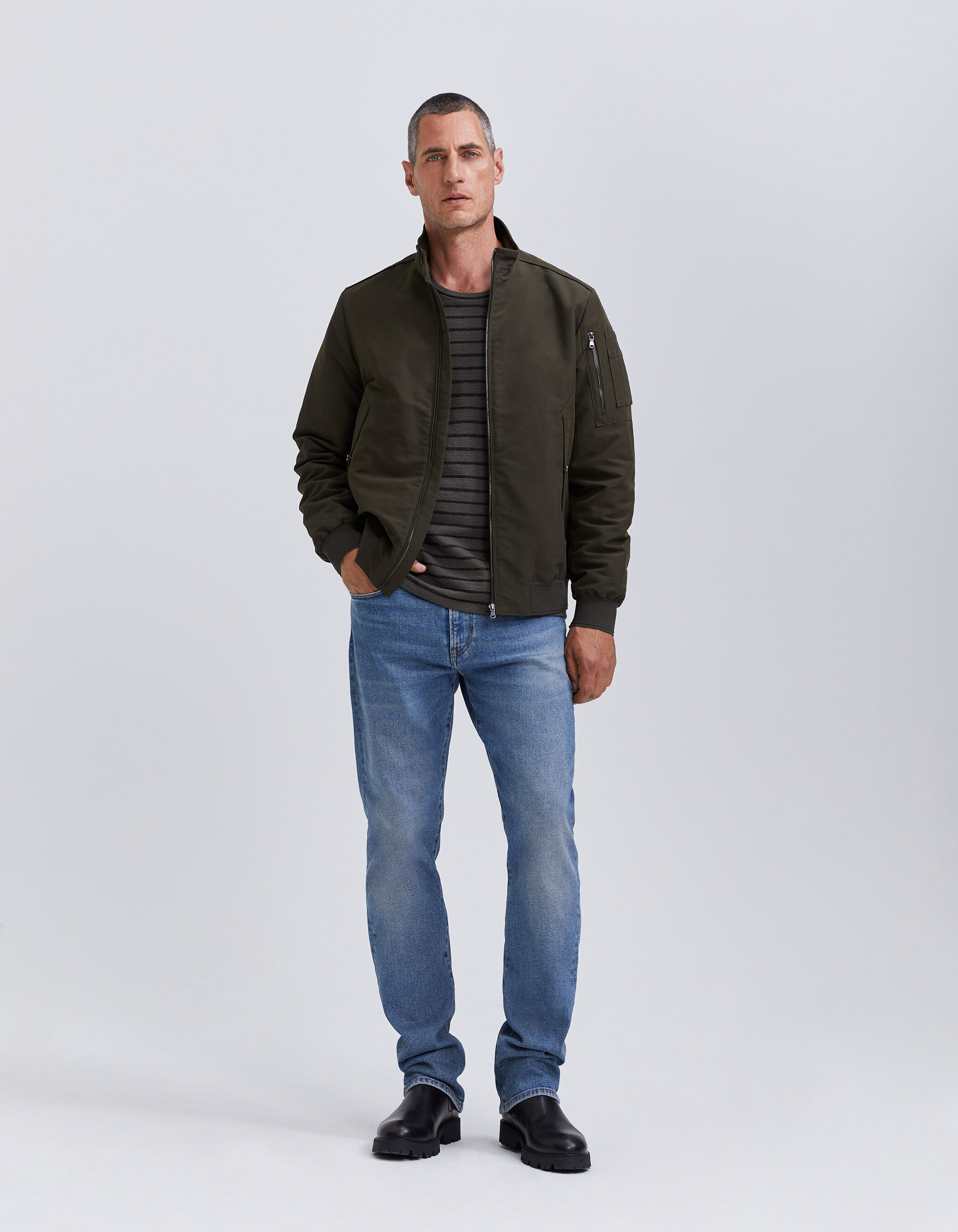 Sherpa lined bomber jacket mens on sale