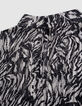 Women's ivory zebra lurex print blouse-3