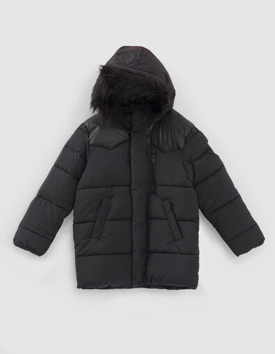 Boys' black padded jacket with Bandana lining - IKKS