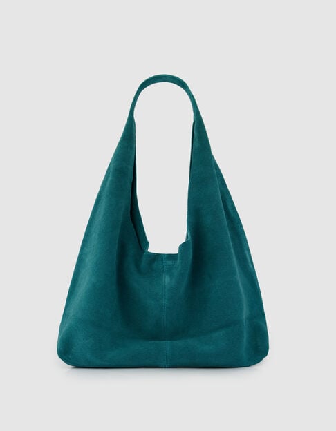 Hobo bag green soft velour leather Women - IKKS