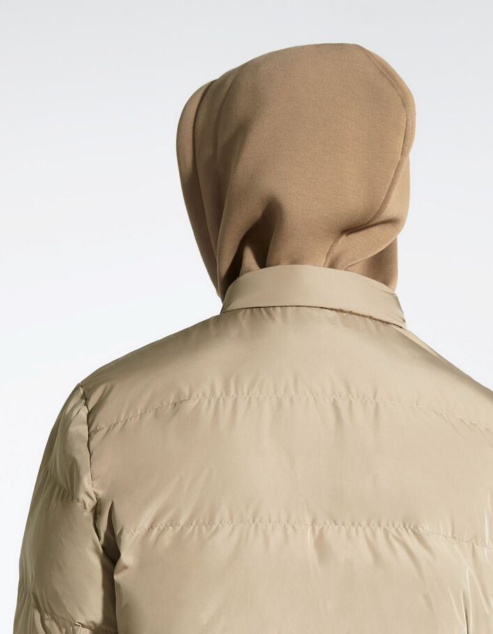 Men’s mink padded jacket with mixed fabric hood - IKKS