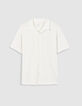 Chemise easy blanche maille manches courtes Homme-4