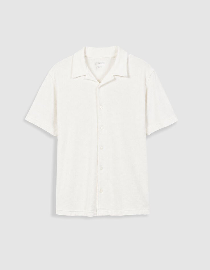 Chemise easy blanche maille manches courtes Homme-4