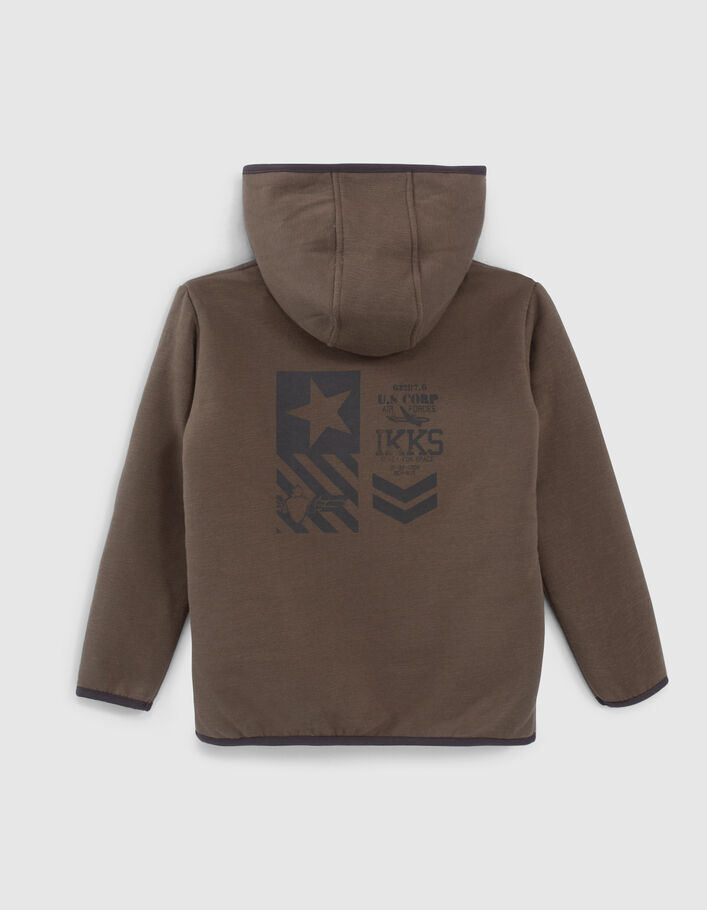 Kaki vest Sherpa binnenkant maxiprint rug jongens  - IKKS