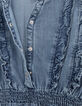 Blaues Mädchenjeanskleid mit Rüschen-9