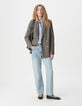 Veste de tailleur beige motif pied-de-puce Femme-2