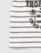 T-shirt écru coton bio rayé noir message et palmiers fille-4