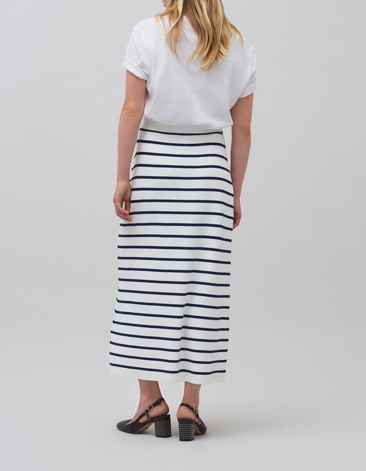 Jupe longue marinière femme-8