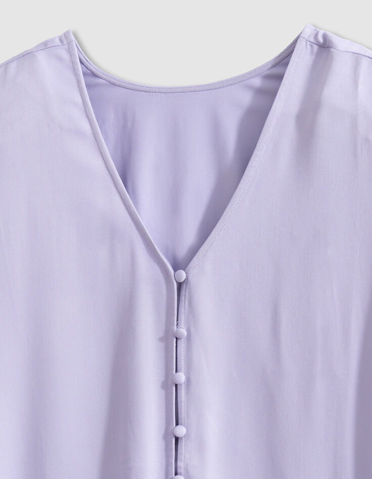 Women's reversible lilac short-sleeve top front/back-2