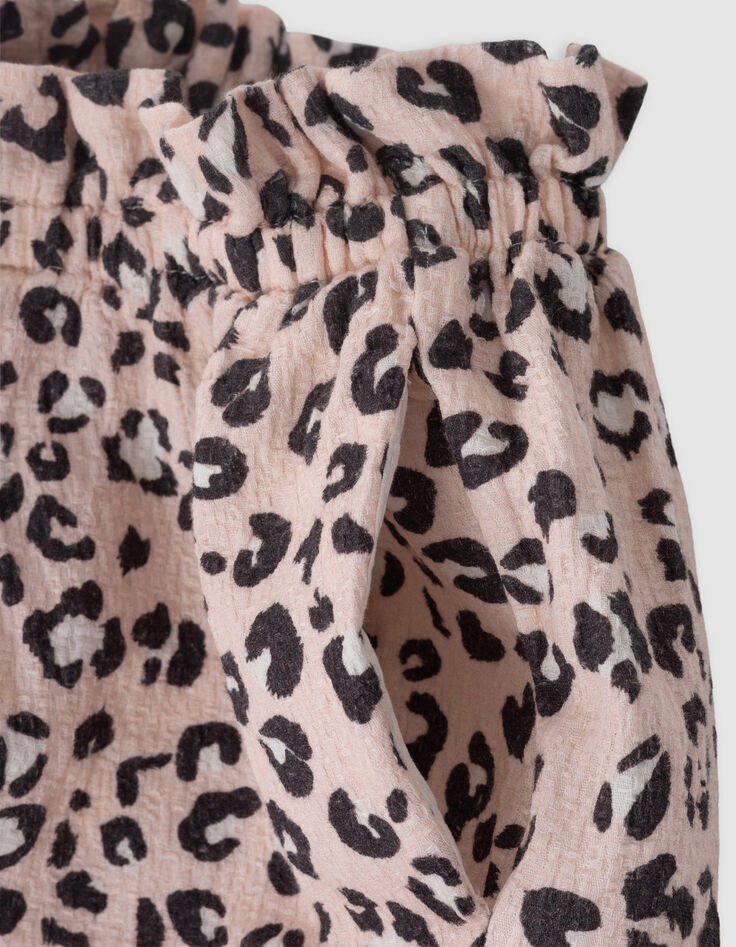 Pink leopard print shorts for girl-8