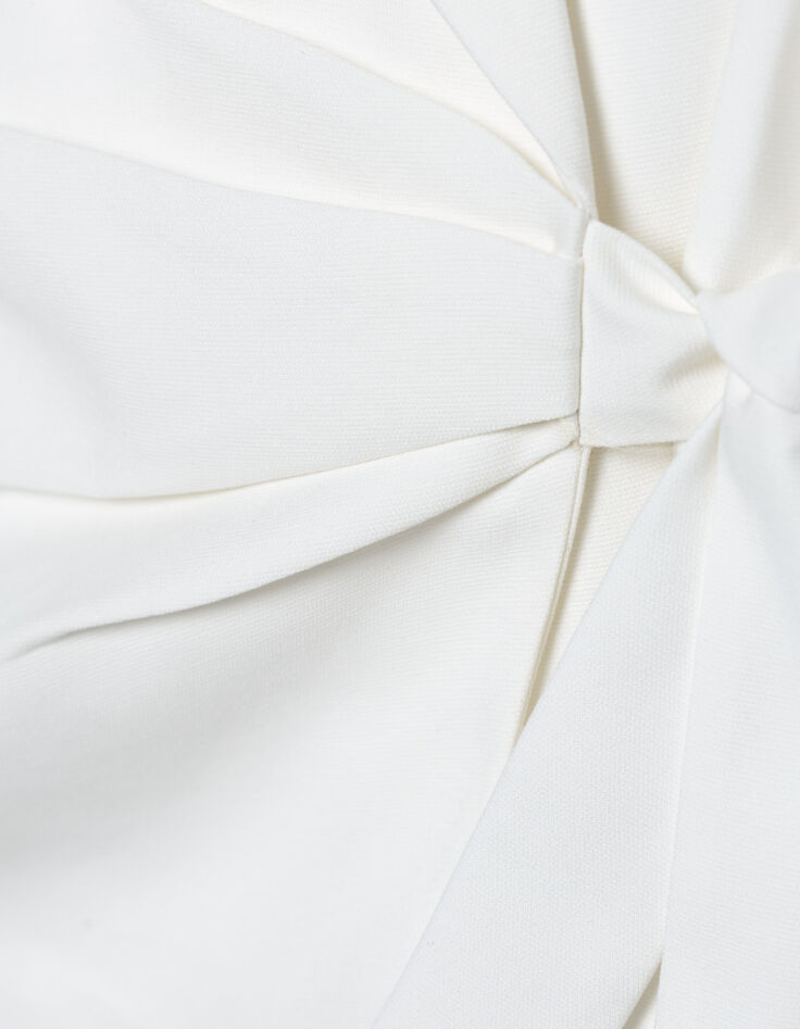 Wei&szlig;e Anzugjacke f&uuml;r Damen mit geknoteten Seiten-6