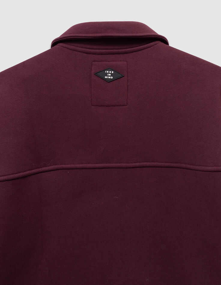Cárdigan cremallera burdeos cuello camisero niño-5