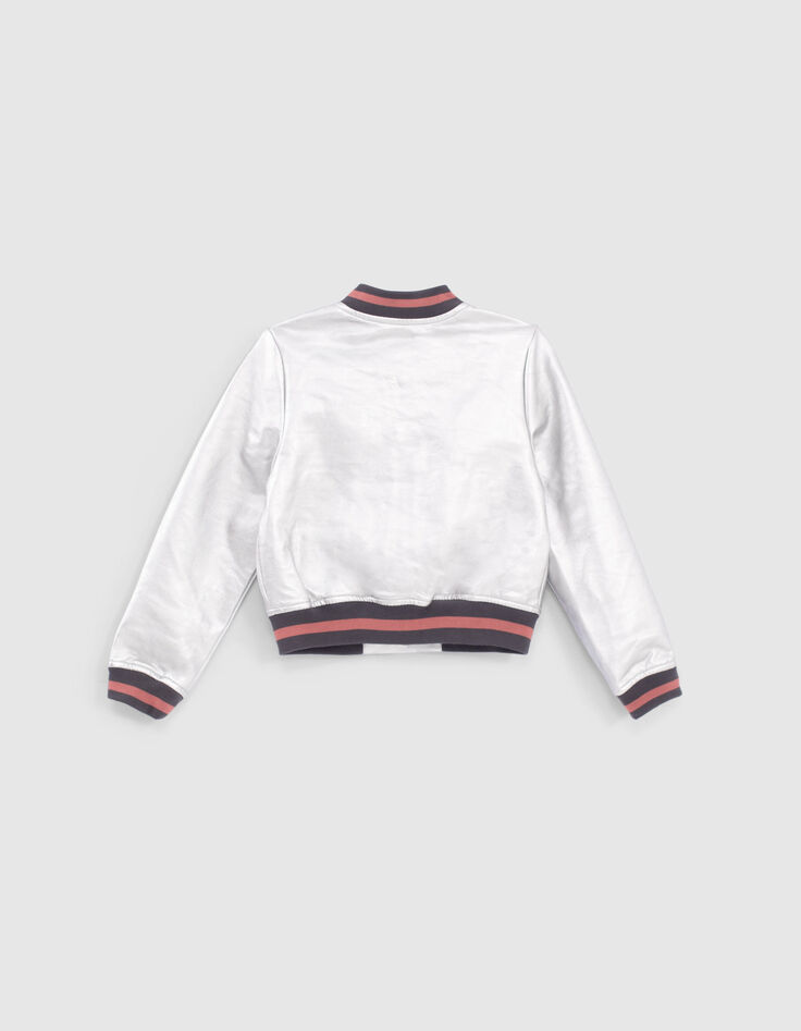 Zilver bomber badges en gestreepte ribboorden meisjes-3