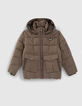 Boys’ khaki double opening pocket padded jacket-1
