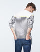 Tee-shirt marinière blanc cassé, navy et jaune Homme-3