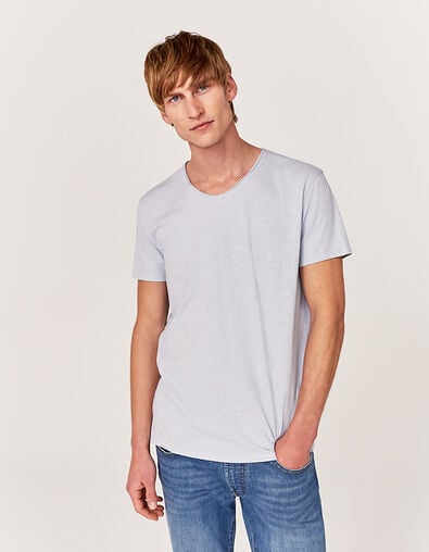 Men’s Essential azure V-neck T-shirt - IKKS