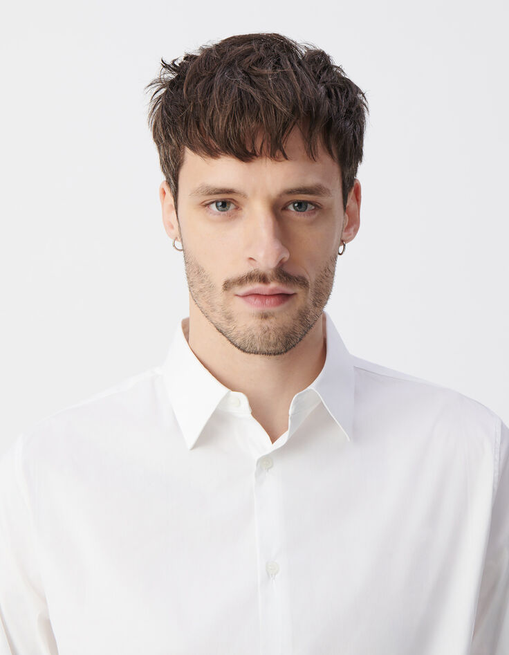 Chemise SLIM blanche en popeline Homme-5