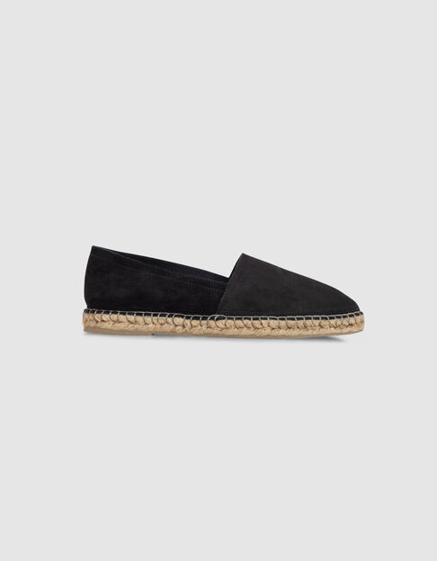 Espadrilles noires cuir velours Homme - IKKS