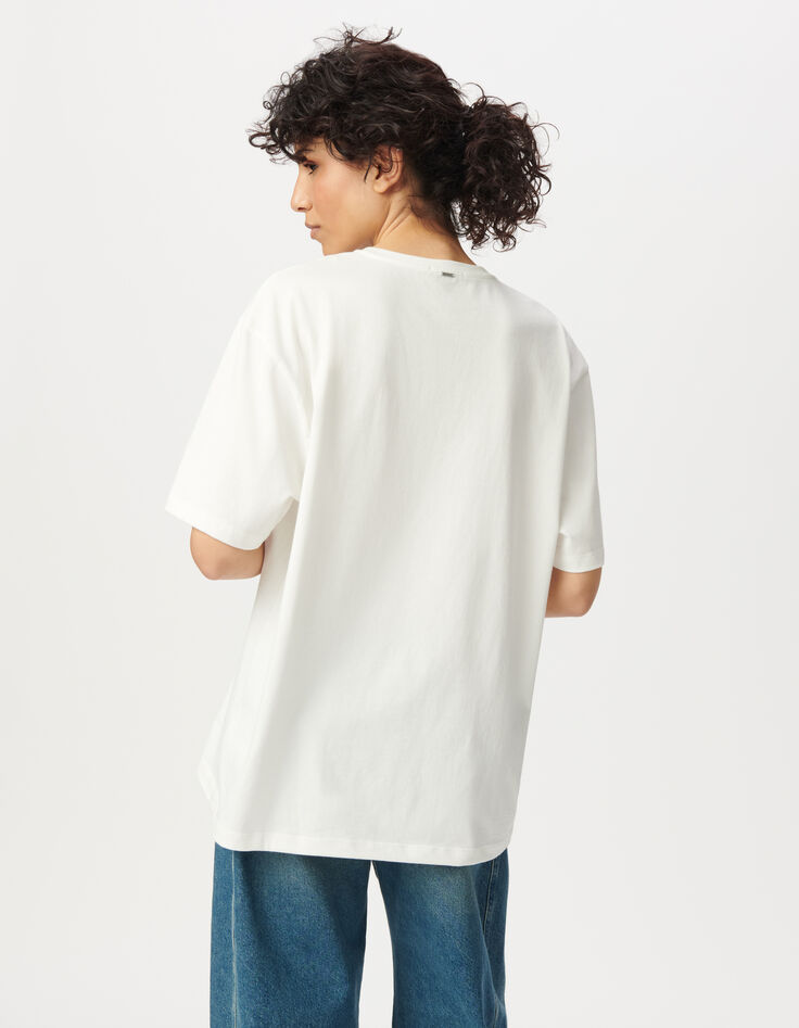 White short-sleeved T-shirt, cocktail slogan-3 White short-sleeved T-shirt, cocktail slogan-3