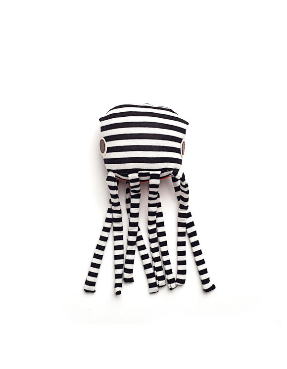 RAPLAPLA Black and white striped fabric octopus