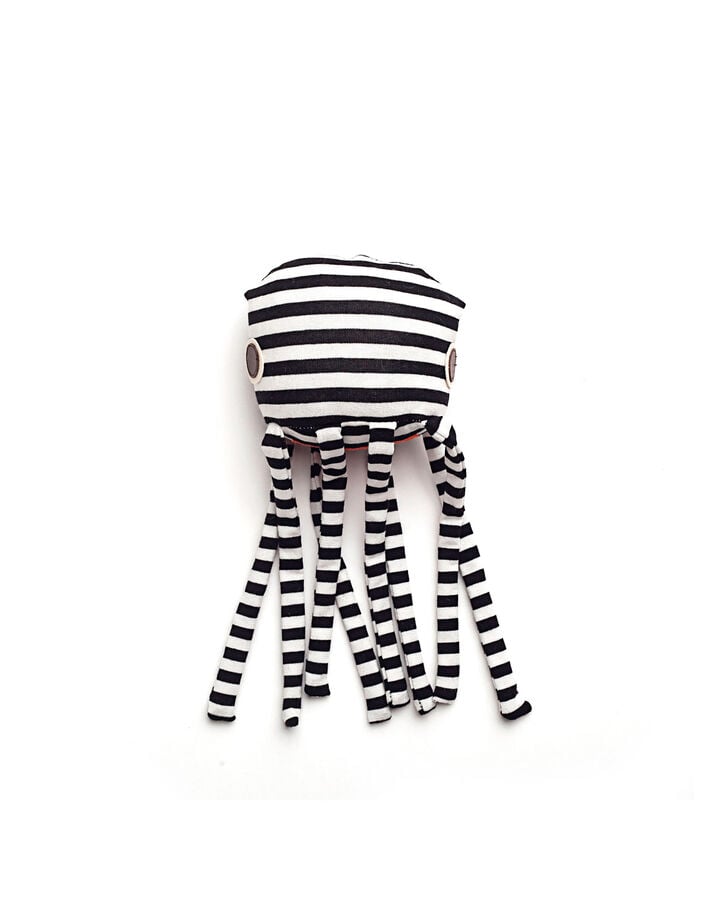 RAPLAPLA Black and white striped fabric octopus - IKKS