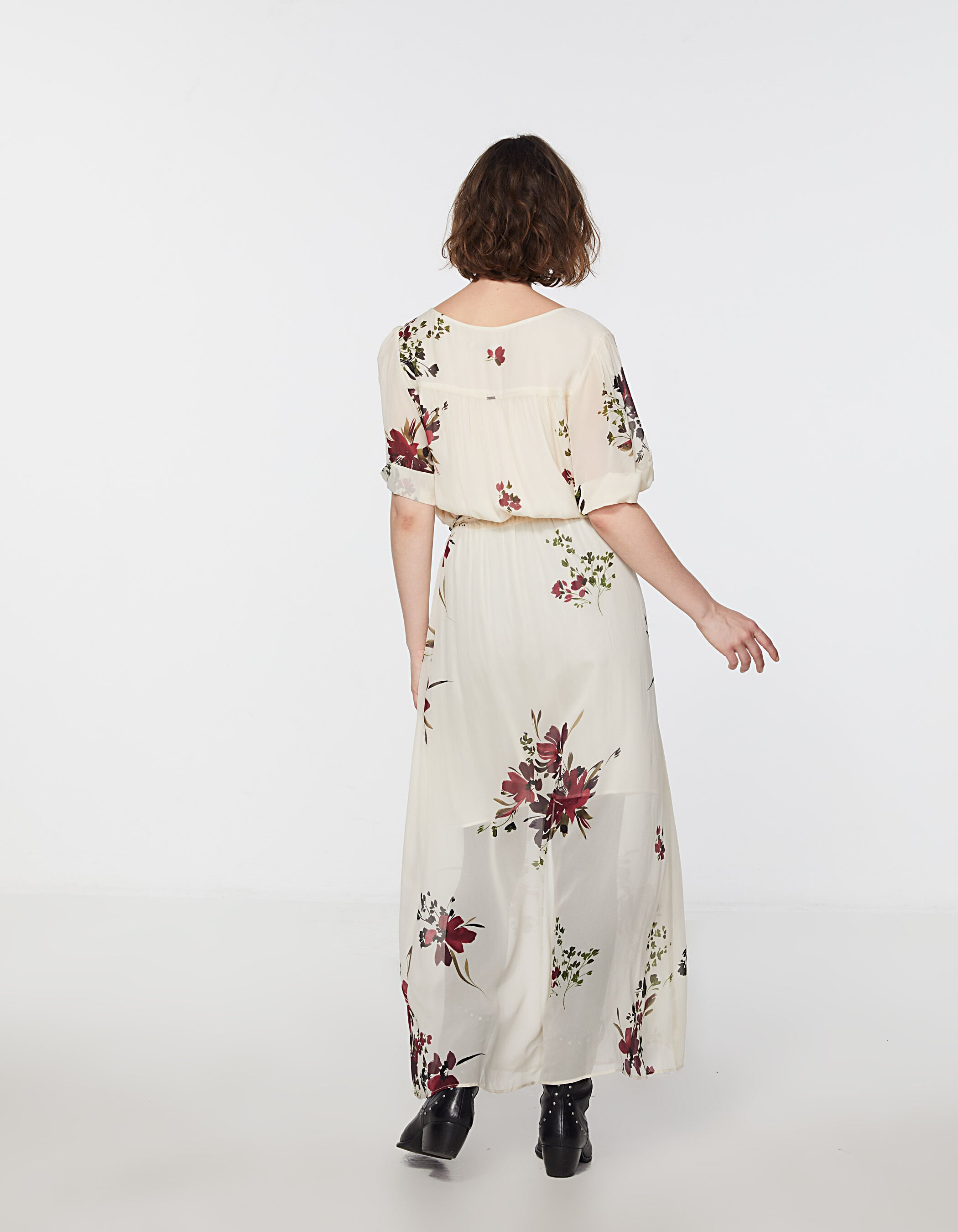 Robe longue en voile de viscose imprime floral femme IKKS