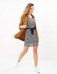 Schwarzes Kleid mit Paisleyprint und Gürtel I.Code-6