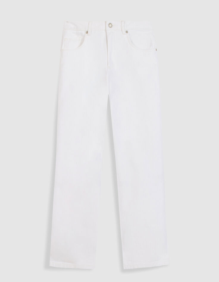 Jean bootcut blanc taille basse Femme-7