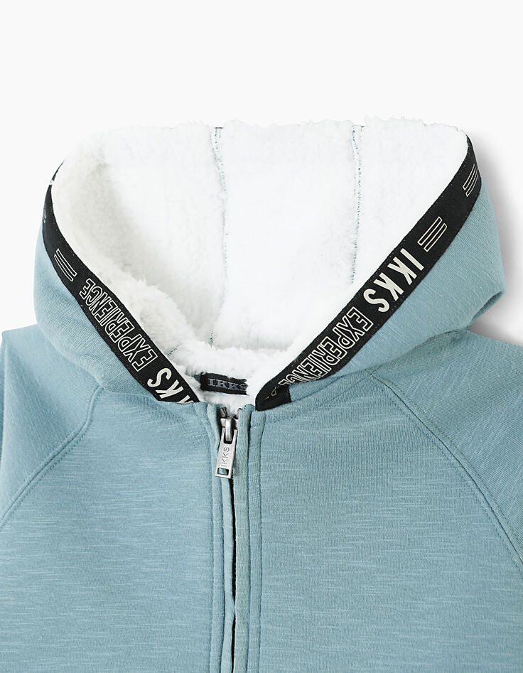 Cardigan vert de gris à capuche IKKS Experience garçon -4 Cardigan vert de gris à capuche IKKS Experience garçon -4
