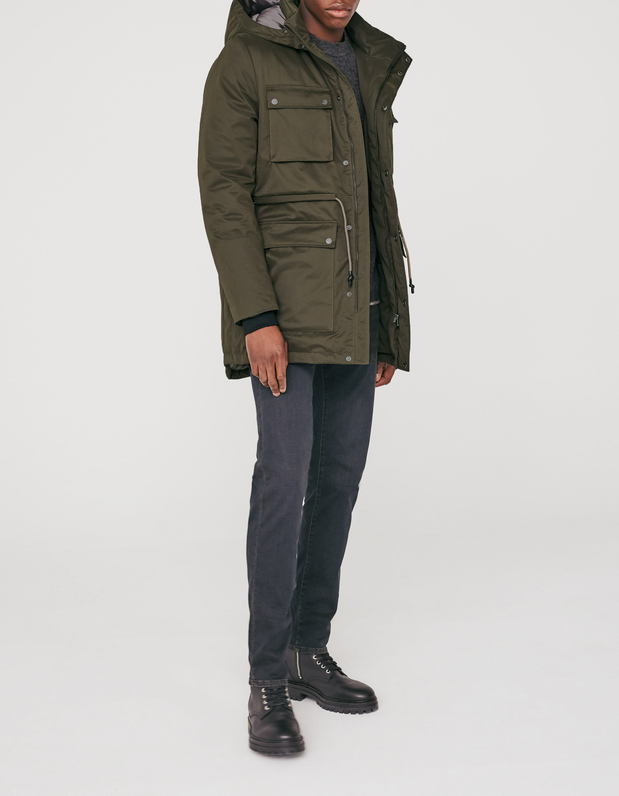 Parka online caqui hombre