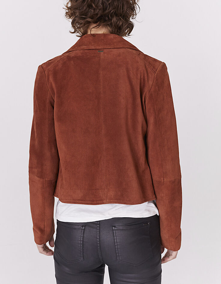 Kurze Damenjacke aus Ziegenveloursleder-3