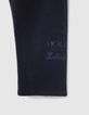 Baby girls' Indian floral/navy reversible leggings-5