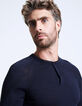 Pull marine à col tunisien Homme-5