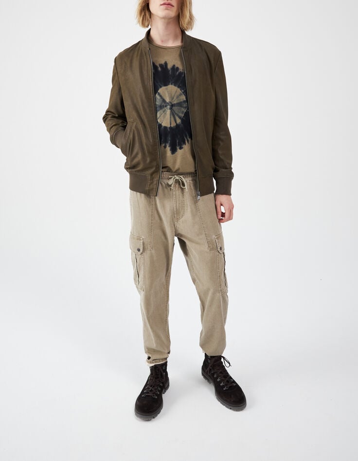 Hellkhaki Tie-Dye-Herren-T-Shirt-7